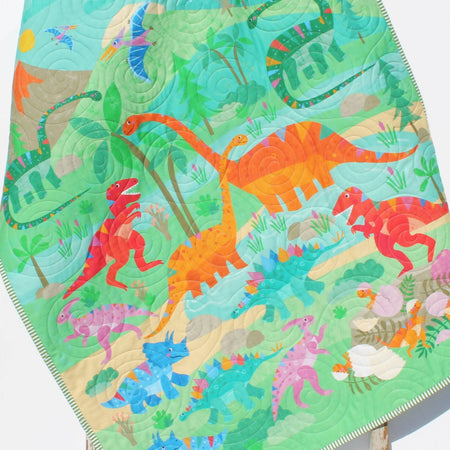 Handmade outlet Baby Blanket Dinosaur Woodland Blanket in Green and Earth tone Nursery Colors